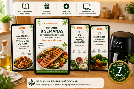 Todo tu verano resuelto con tu freidora de aire... Recetas mediterráneas + 3 regalos exclusivos 🎁